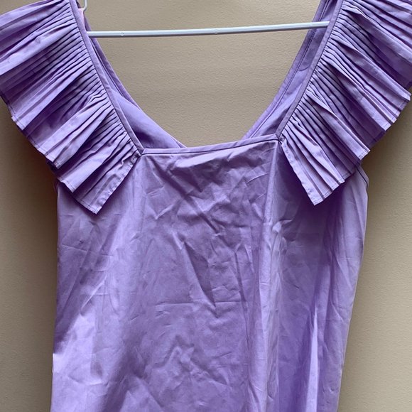 Kate Spade Lilac Pleated and Belted Sleeveless Top - Picture 2 of 10